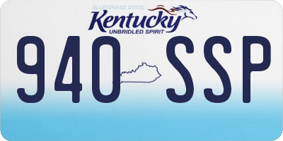 KY license plate 940SSP