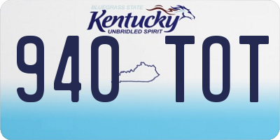KY license plate 940TOT