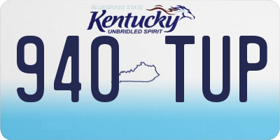 KY license plate 940TUP