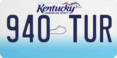 KY license plate 940TUR