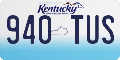 KY license plate 940TUS