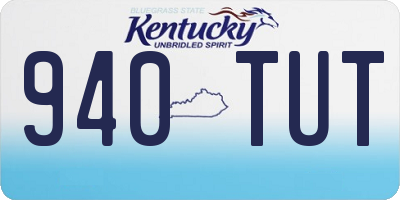 KY license plate 940TUT