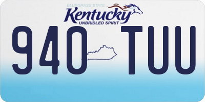 KY license plate 940TUU