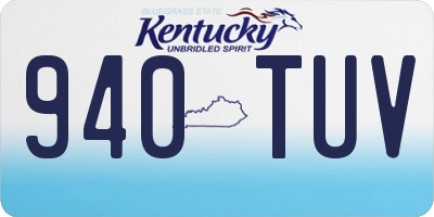 KY license plate 940TUV