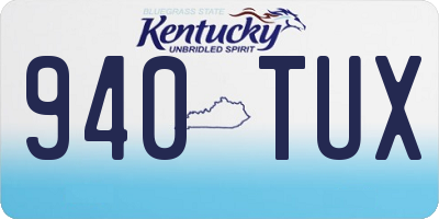 KY license plate 940TUX
