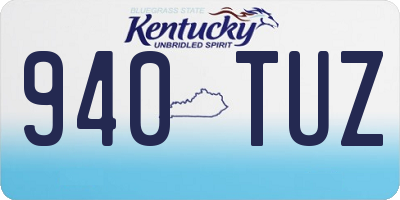 KY license plate 940TUZ