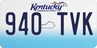 KY license plate 940TVK