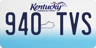 KY license plate 940TVS