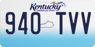 KY license plate 940TVV
