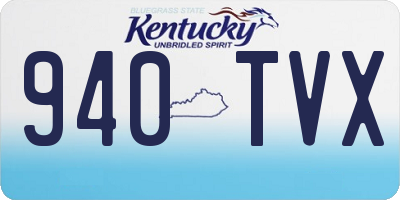 KY license plate 940TVX