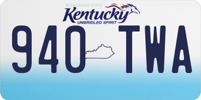 KY license plate 940TWA