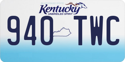 KY license plate 940TWC