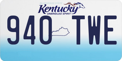 KY license plate 940TWE