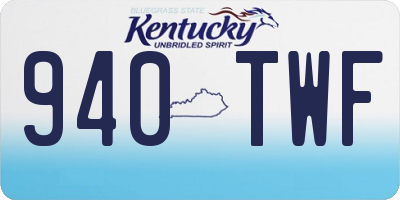 KY license plate 940TWF