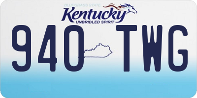 KY license plate 940TWG