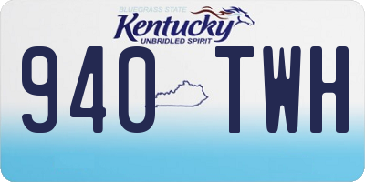 KY license plate 940TWH