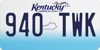 KY license plate 940TWK