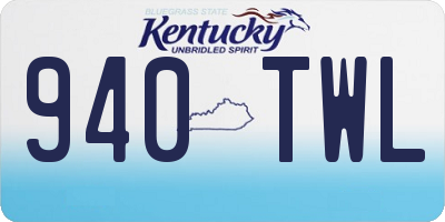 KY license plate 940TWL