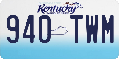 KY license plate 940TWM