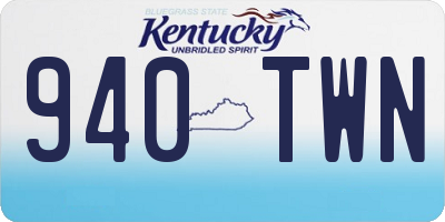 KY license plate 940TWN