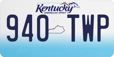 KY license plate 940TWP