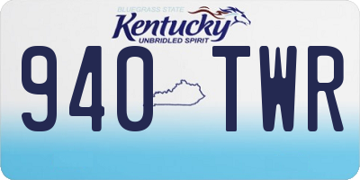 KY license plate 940TWR