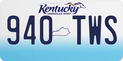 KY license plate 940TWS