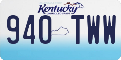 KY license plate 940TWW