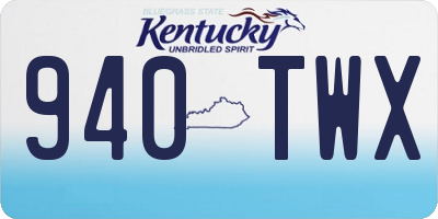 KY license plate 940TWX