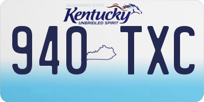 KY license plate 940TXC