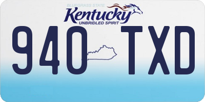 KY license plate 940TXD