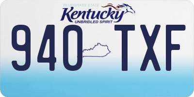 KY license plate 940TXF