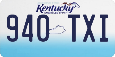 KY license plate 940TXI