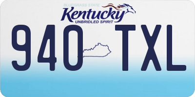 KY license plate 940TXL