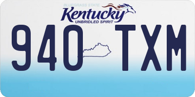 KY license plate 940TXM