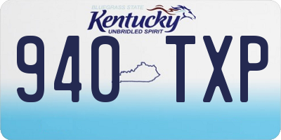 KY license plate 940TXP