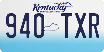 KY license plate 940TXR