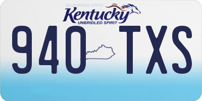 KY license plate 940TXS
