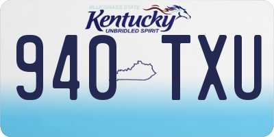 KY license plate 940TXU