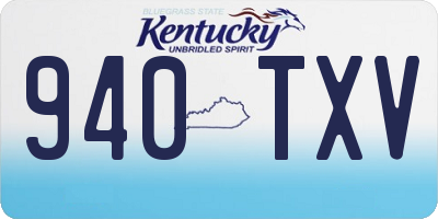 KY license plate 940TXV