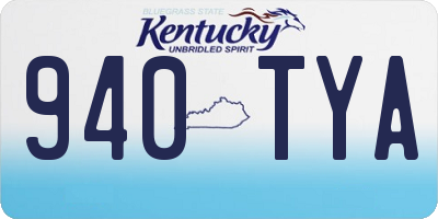KY license plate 940TYA