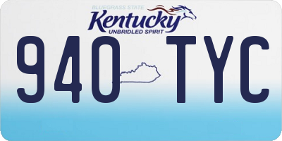 KY license plate 940TYC
