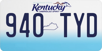 KY license plate 940TYD