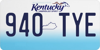 KY license plate 940TYE