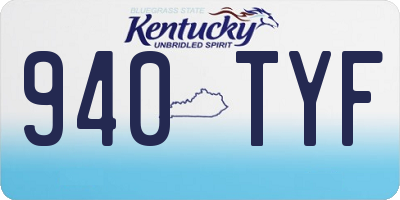 KY license plate 940TYF