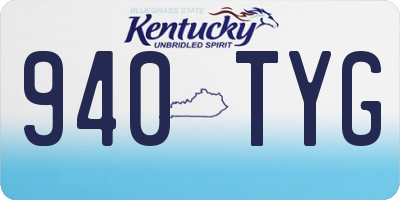 KY license plate 940TYG