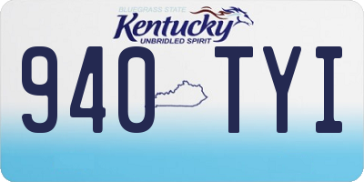KY license plate 940TYI