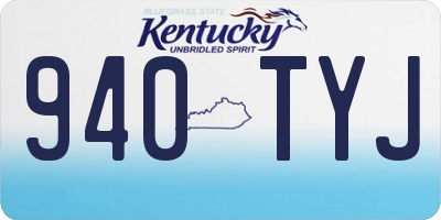 KY license plate 940TYJ