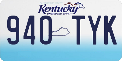 KY license plate 940TYK