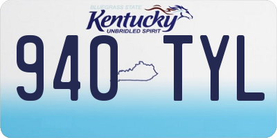 KY license plate 940TYL